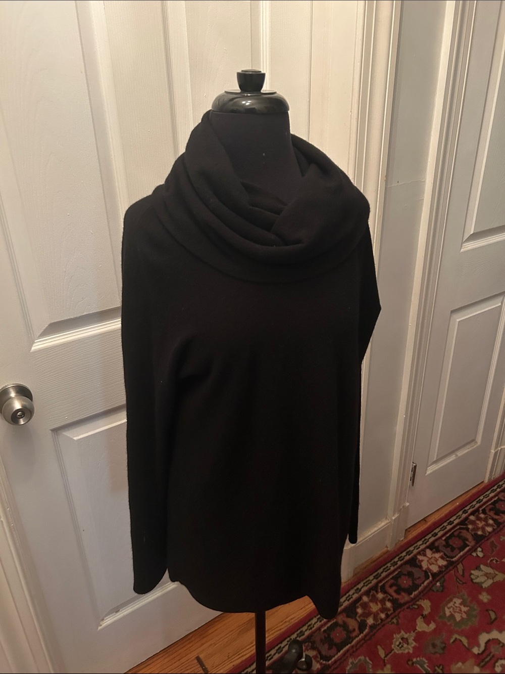 Vince 100% cashmere Black Draped Cowl Neck Sweater